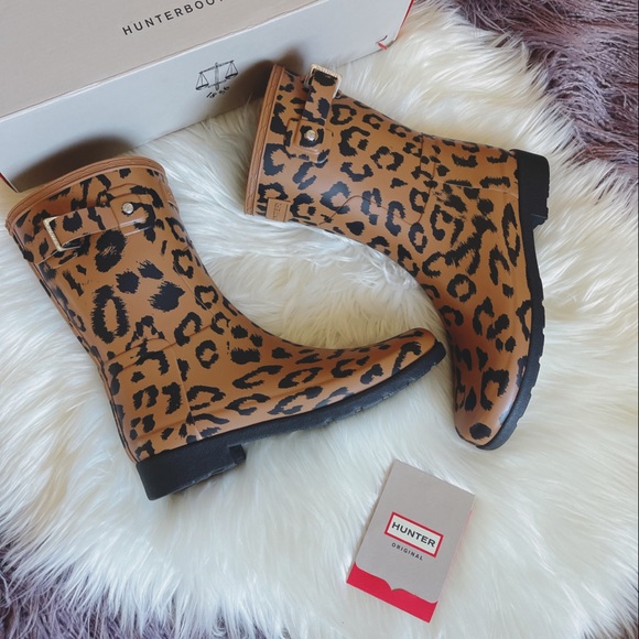 hunter cheetah rain boots